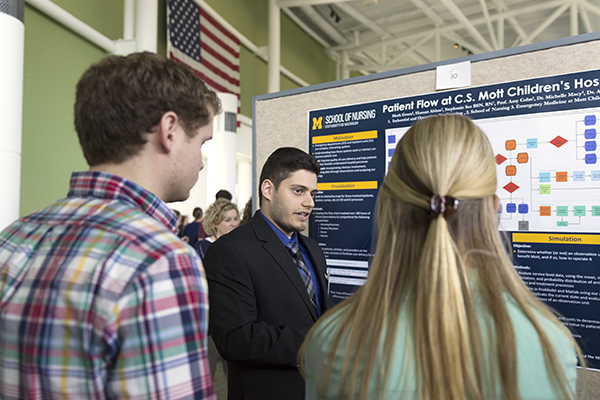 Abbas presenting a poster at UMSN's Dean's Research Day