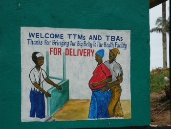 Sign on the side of a MWH in Liberia