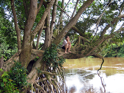 Grimshaw enjoying a peaceful moment in the Ivory Coast.