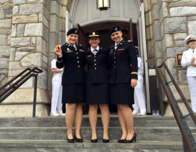 Perrin and her sisters at the commissioning ceremony for her youngest sister in 2016.